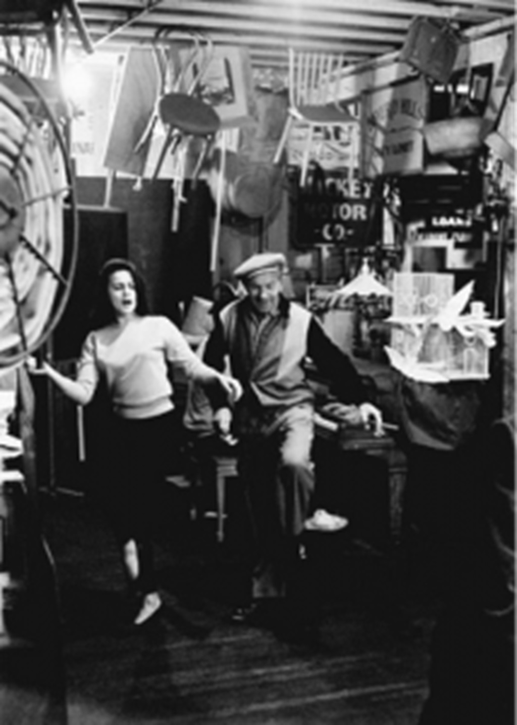 At some point during the shoot for LIFE, Ann-Margret visited with her mentor, the legendary George Burns, in a prop room of a studio where he kept an office, 1961.