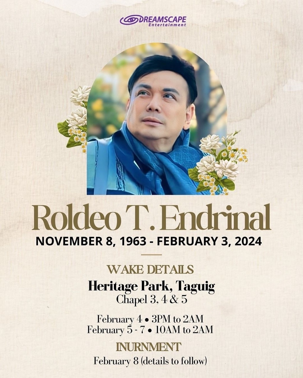 Roldeo T. Endrinal Obituary