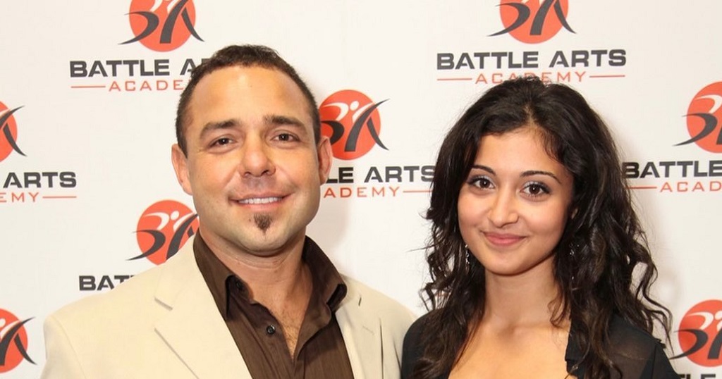 Santino Marella and his daughter Bianca posing for the camera.